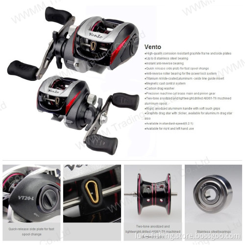 Low Profile Bait Cast Fishing Reel (Vento Serie)
